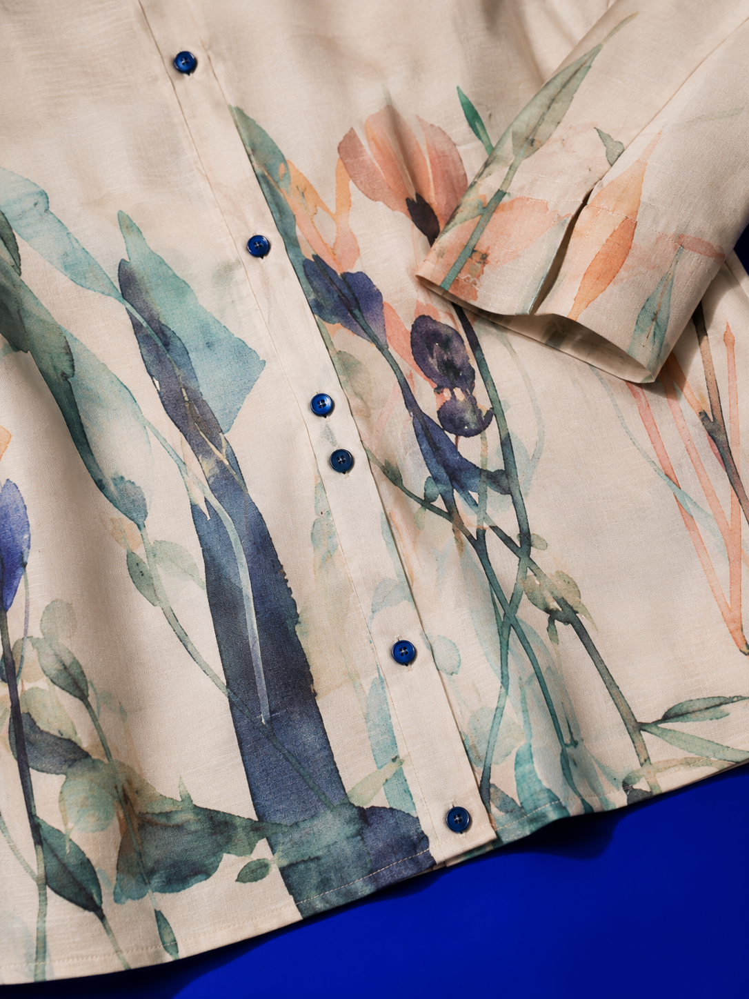 Printed linen top