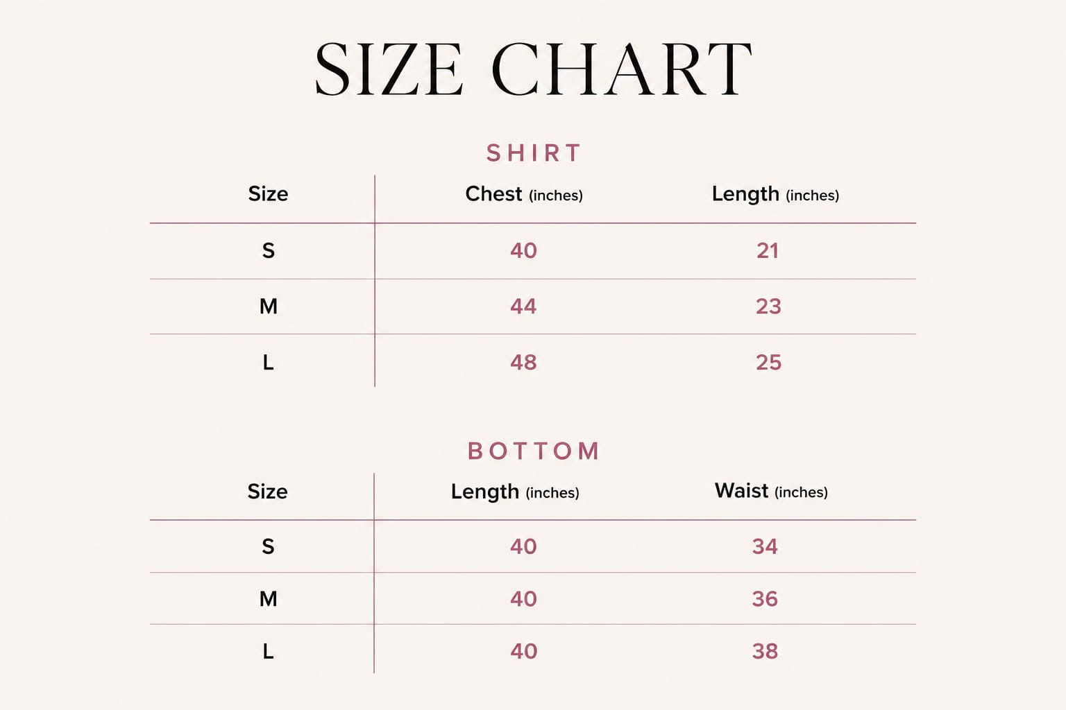 Size Chart